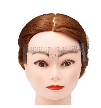 Miniatura 6 de 2 piezas de plástico para cejas, regla de tatuaje, plantilla de aseo de cejas, herramientas de medida para posicionamiento de plantillas de cejas,