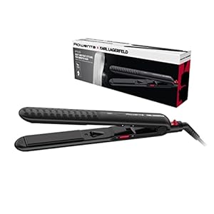 Rowenta Optiliss Ionic SF323L Glätteisen mit Keramikbeschichtung für weiches Haar, 10 Temperaturen bis 230 Grad, effizientes Glätten, Erwärmung in 30 Sekunden, Locken und Wellen, schwarz