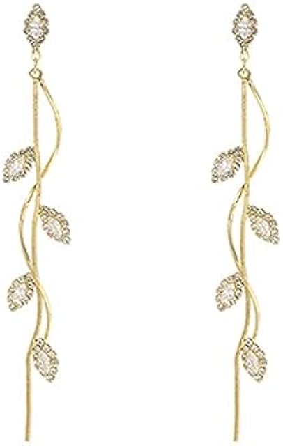 Crystal Wedding Earrings for Bridal Bridesmaid,Bride Drop Earrings Gold Chandelier Dangle Earrings for Women,Cubic Zirconia Rhinestone Dangling Earrings Prom Party Jewelry Gifts (Gold)