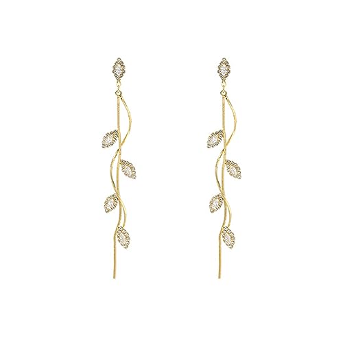 Crystal Wedding Earrings for Bridal Bridesmaid,Bride Drop Earrings Gold Chandelier Dangle Earrings for Women,Cubic Zirconia Rhinestone Dangling Earrings Prom Party Jewelry Gifts