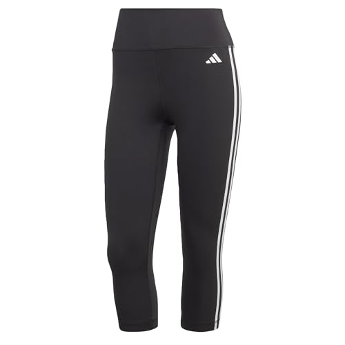 adidas Damen Train Essentials 3-Stripes High-Waisted 3/4 Leggings, Black, M