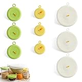 9 tapas de silicona extensibles, tapas de silicona para vasos de yogur, tapas de...