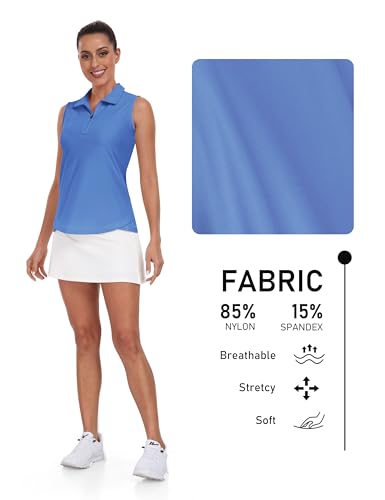 Image of AIRIKE Golf Polo Shirts for Women Sleeveless Summer Sports Athletic Fashionable Workwear-Quick Dry Womens Tank Tops