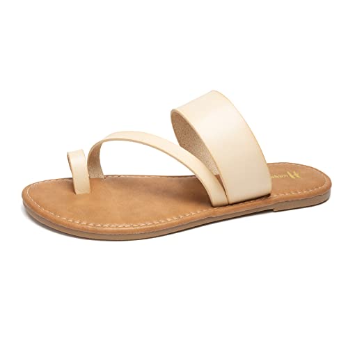 Image of Huayuanwell Women's Slide Sandals Slip On Flat Sandals Flip Flop Thong Sandals Casual Summer Sandals