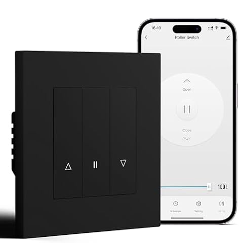BSEED Smart Zigbee przełącznik rolety, inteligentny przełącznik żaluzji, podtynkowy, kompatybilny z Alexa/Google Home/Tuya, programator czasowy do rolet, z ramą PC, wymaga przewodu zerowego i bramki