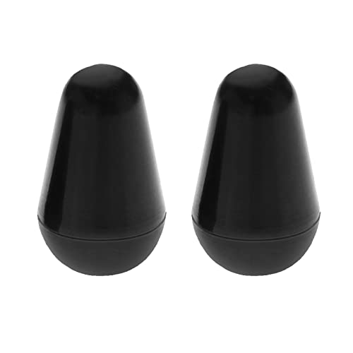 The Lord of the Tools 2PCS Guitar 5 Way Pickup Switch Tip Switch Cap Switch Knob Compatible with USA FD Strat/Tele/Stratocaster Electric Guitar Parts Plastic Black