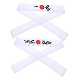 HANABASS 2 Piezas Diadema Japonesa Deportiva Banda Absorbente de Sudor para Ejercicio y Cocina Headband de Resistente Lavable y Reutilizable para Entrenamiento Karate Running y Cosplay