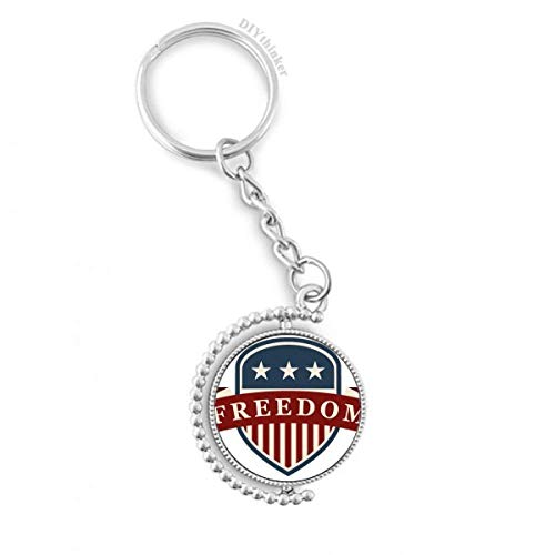 Llavero giratorio del Escudo de Estados Unidos de América con anillo Pilgrim