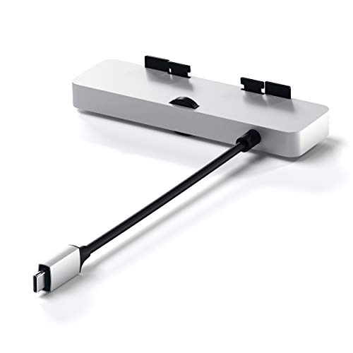 Satechi Pro Hub in Alluminio con Morsetti, Porta dati USB-C, 3 USB 3.0, Lettore Schede Micro/SD compatibile con 2019/2017 iMac e 2017 iMac Pro (Argento)