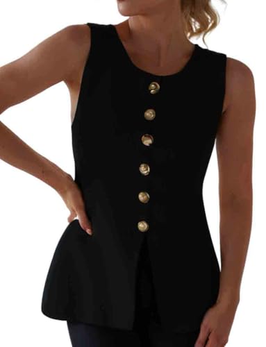 Womens Sweater Vest Button Down Sleeveless Cardigan Sweater 2025 Summer Trendy Casual Knit Tops2