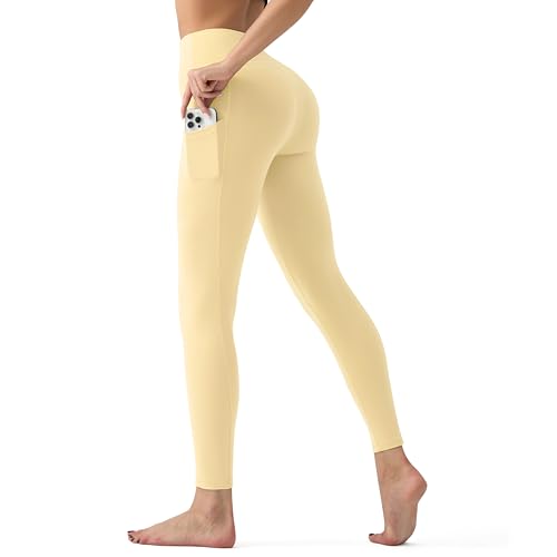 Image of YUDSUD High Waisted Leggings for Women with Pockets - Tummy Control Capris Yoga Pants for Workout Running Athletic Cycling