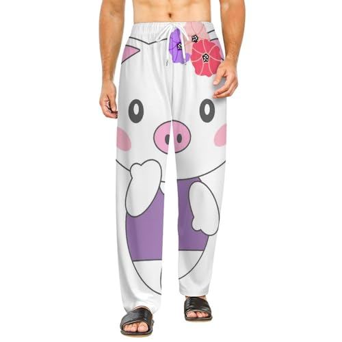 Pantalon de détente cochon femme S avec poches profondes pour remédier au froid nocturne