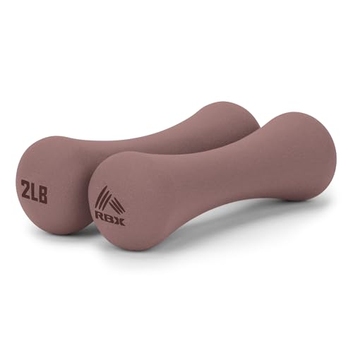 RBX Hand Weights Neoprene Hand Weights for Home Workouts Cardio & Strength Training Home Gym Equipment (Rose Gold 4LB (2lb each))