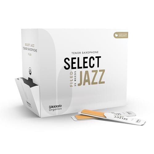 Anches saxophone ténor D'Addario Organic Select Jazz 2 Hard coupe française boîte de 25