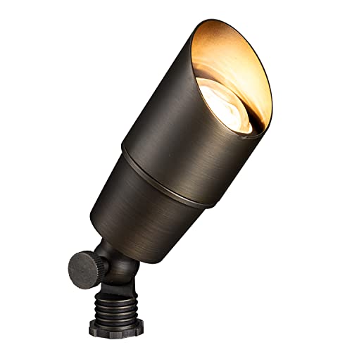 Gardenreet Brass Landscape Lights Spotlight, 12V Low Voltage Bronze Uplight Outdoor Waterproof Led Fixture For Garden Yard Without Mr16 Bulb #TOP7