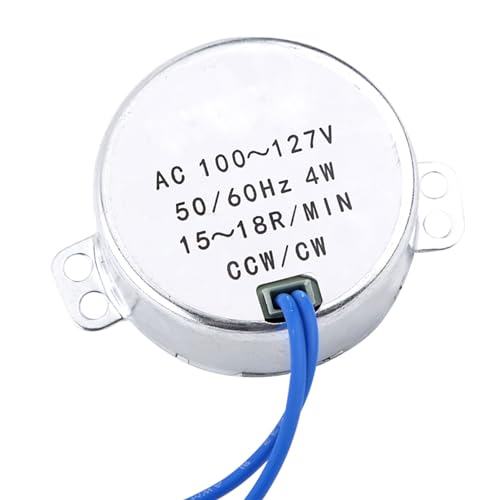 GBSCLOVER AC 100-127V Synchronous Motor, 15-18RPM Slow Rotating Motor, 50/60Hz Electric Fireplace Motors, CCW CW 4W Synchronous Gear Motors for Electric Fan Ventilation Mechanism