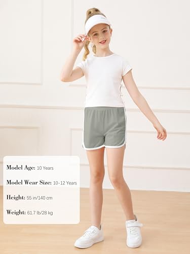 Image of Resinta 4 Packs Girls Soccer Shorts Toddler Girls Athletic Shorts Quick Dry Workout Dolphin Kids Active Shorts