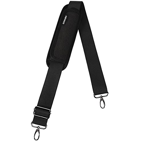 DOMISO 57" Universal Verstellbare Schulterriemen Dauerhafte belüfteten mit Metall Drehhaken für Gepäck Duffel Kameratasche Laptoptasche Sporttaschen Reisetasche, Schwarz Cover