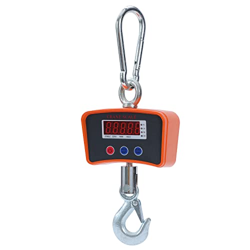Aim Tools Digital Hanging Scale 1000kg 2200lbs Heavy Duty Aluminum Crane Scale LCD Display, High Performance Hook, for Warehouse Distribution Centre Weighing 833427