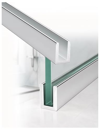Canal en U para puerta de ducha de aluminio de 120 cm y vidrio de 6-12 mm 2