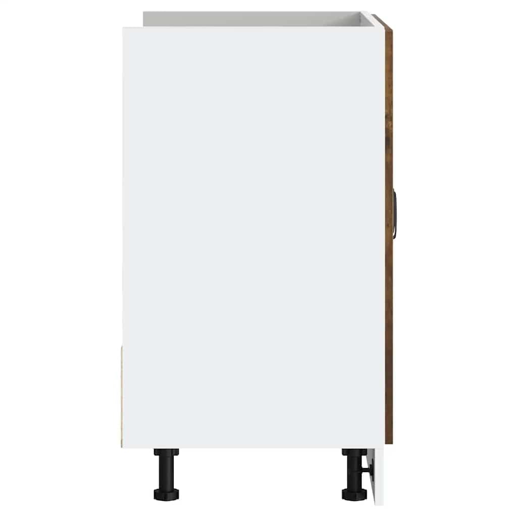 Lucca szafka pod zlewozmywak dąb wędzony, materiał drewnopochodny z regulowanymi nóżkami, 80 x 46 x 81,5 cm, wolnostojąca, szafka kuchenna, miejsce do przechowywania z drzwiami, do szafki na