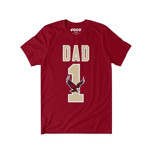 FOCO Boston College Eagles NCAA Mens Number 1 Dad T-Shirt - Cardinal - XL