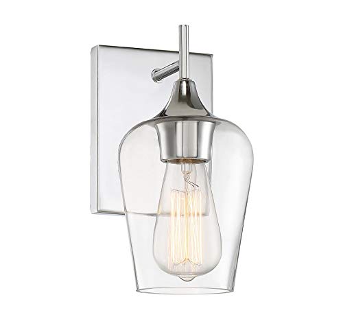 Savoy House 9-4030-1-11 Octave 1-Light Wall Sconce In A Polished Chrome Finish With Clear Glass (9.5" H X 5" W) #TOP2