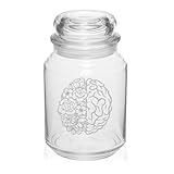 26 oz Glass Candy Jar Apothecary Storage Jar Gift Flower Brain Mental Health Psychologist Psychologyv