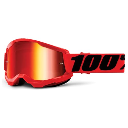 100% Strata 2 Clear Lens Youth Goggle - Kids' Red/Mirror Red Lens 2, One Size