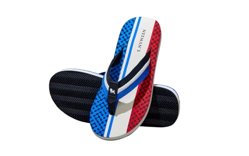 Image of Neeman's Modern Striped Fusion Flip Flops for Men | Orthopedic & Cushioned Slippers | Soft, Lightweight, Flexible Indoor Outdoor Chappal