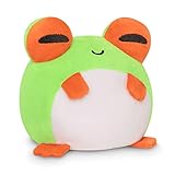 TeeTurtle | The Original Reversible Frog Plushie | Patented Design | Sensory Fidget Toy for Stress Relief | Happy + Happy Tree Frog | Show Your Mood Without Saying a Word! Small