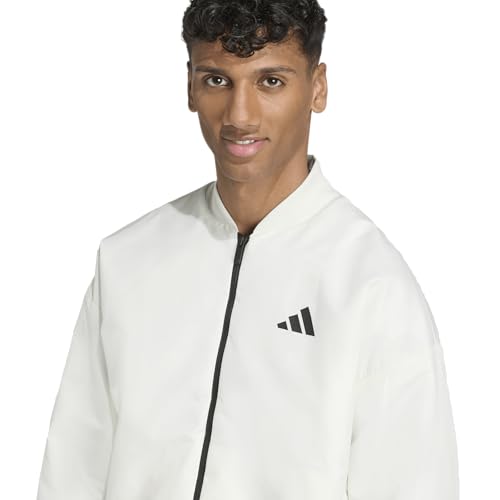 adidas Men's Stadium 3-Stripes Waxed Woven Bomber4