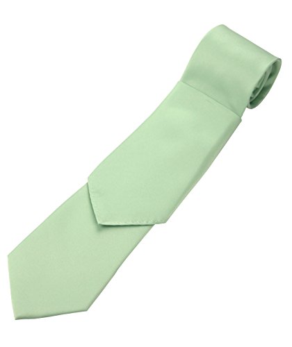 Solid Satin Men's Necktie and Pocket Square set in Mint