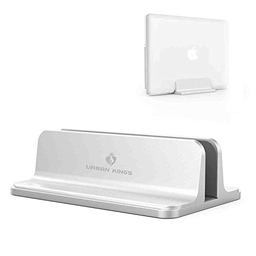 URBAN KINGS Vertical Laptop Stand [Adjustable Size], Aluminum Tablet,Notebook Stand with Adjustable Dock Size, compatitable for All Notebook, Surface, Chromebook and Gaming Laptops (Up to 17.3 inch)