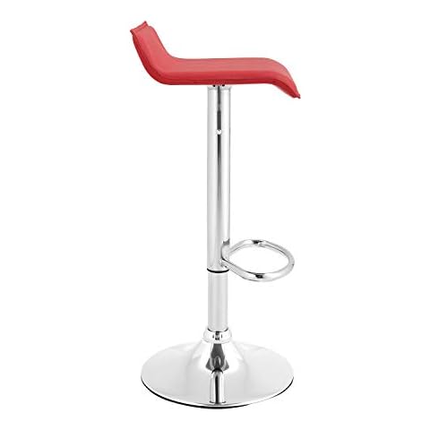 Red Counter Height Bar Stools Set of 2 PU Leather Bar Counter Stools with Back Adjustable Swivel Bar Chairs Modern Barstools Gas Lift Stools for Kitchen Counter Cover