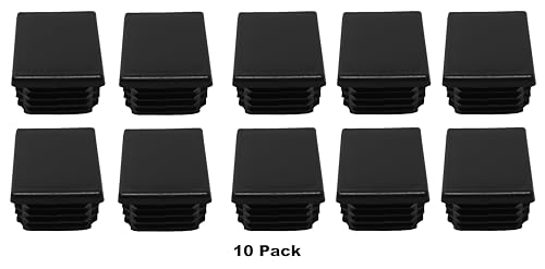 Image of Black Plastic 2 inch x3 inch Rectangle Tubing End Cap Plug Insert, Finishing Plug, Pipe End Cap, Durable Chair Glide Universal (10)