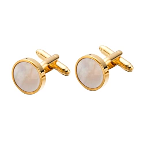 EIFINE Classico Color Oro Placcato in Madreperla Rame da Uomo con Gemelli, Regalo for Feste, Abito da Sposa, Bottoni della Camicia