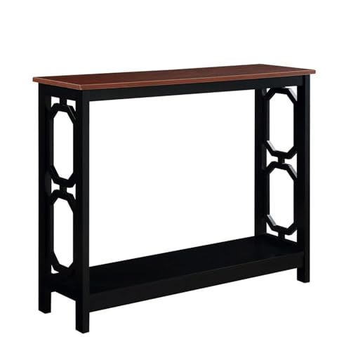 Convenience Concepts Omega Console Table, Cherry Top / Black Frame