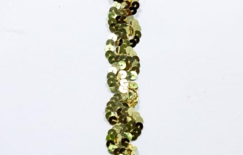 10 Yards Non-Stretch Sequins Trim Gold Fabric