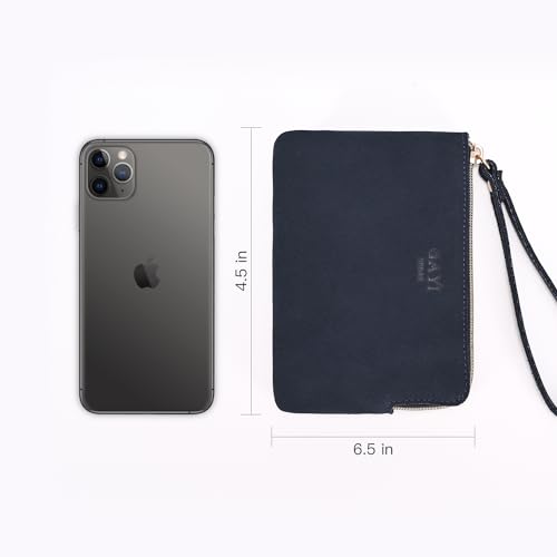 Image of Genuine Leather 4.5 x 6.5 Wristlet Purse for Women, Evening Wristlet Pouch Clutch Bag