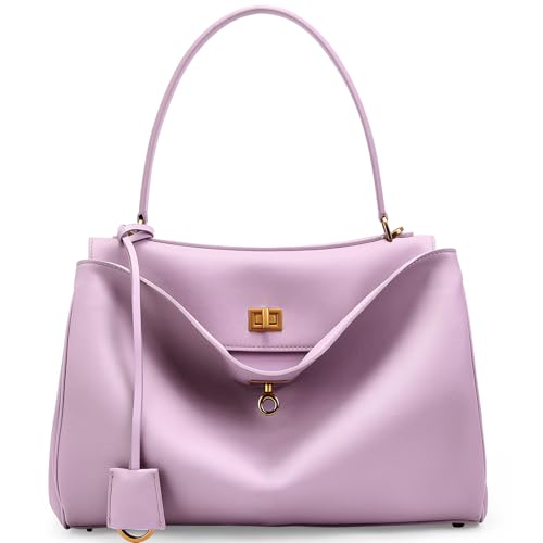 Image of hedexe Genuine Leather Tote Bag for Women: Soft Cowhide Shoulder Handbags for Ladies - Satchel Purse for Travel Work(Large)