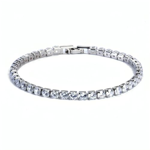 Image of BLACK PEARL Elegant Style Tennis Bracelet with Multicolour Zirconion Stones, Gold and Silver-Toned Bracelet For Women & Girls