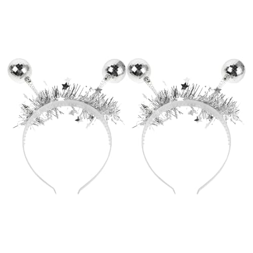 Serrage-tête Argenté Effet Boule Miroir Housoutil Lot de 2