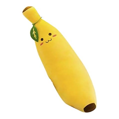 ASSR Plush Banana Pillows Stuffed, 19.7" Height Super Soft Hugging Toys Cute Fruit Design Decoration Gifts Cushion Doll Toys Bedroom Decors Cover