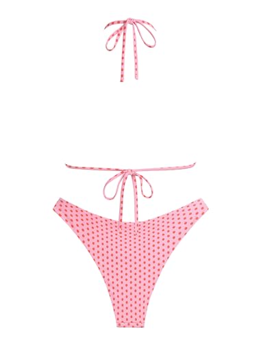 Image of ZAFUL Womens Halter Bikini Sets Triangle Bikinis High Cut Swimsuits 2 Piece Bathing Suits Sexy Swimwear