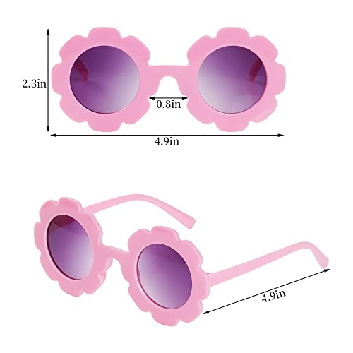 12 Pieces Kids Sunglasses, Round Flower Shaped Sunglasses Colorful Girls Sunglasses for Outdoor Beach Party Accessories2