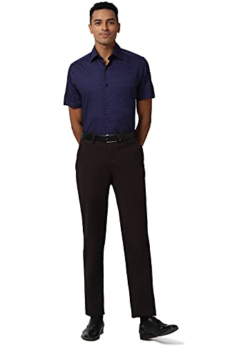 Image of Peter England Men's Mid Rise Slim Fit Formal Trousers