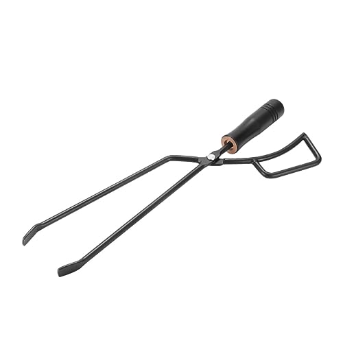 Mikikit Long Charcoal Tong Extra Long Bbq Plier for Grilling for Indoor Fireplace Outdoor Fire Pits Stain Resistant Handle Durable Labor Saving Charcoal Clamp