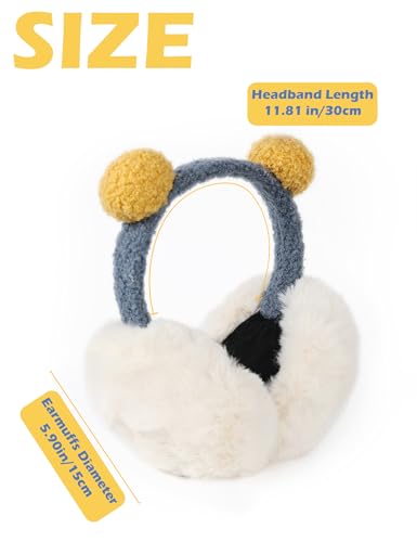 Surblue Unisex Winter Earmuffs Foldable Ear Warmers Fuzzy Cute Warm Ear Covers 5
