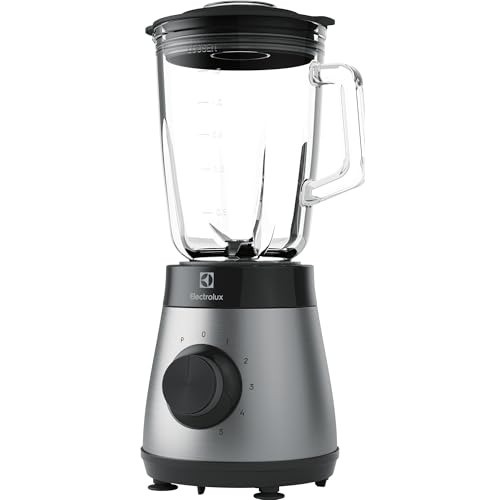 Electrolux E4TB1-6ST Frullatore 800W con Lame TruFlow, Bicchiere 1,5L, Ideale per Smoothie e Zuppe, Design Compatto, Velocità Regolabile, Colori Grigio/Nero